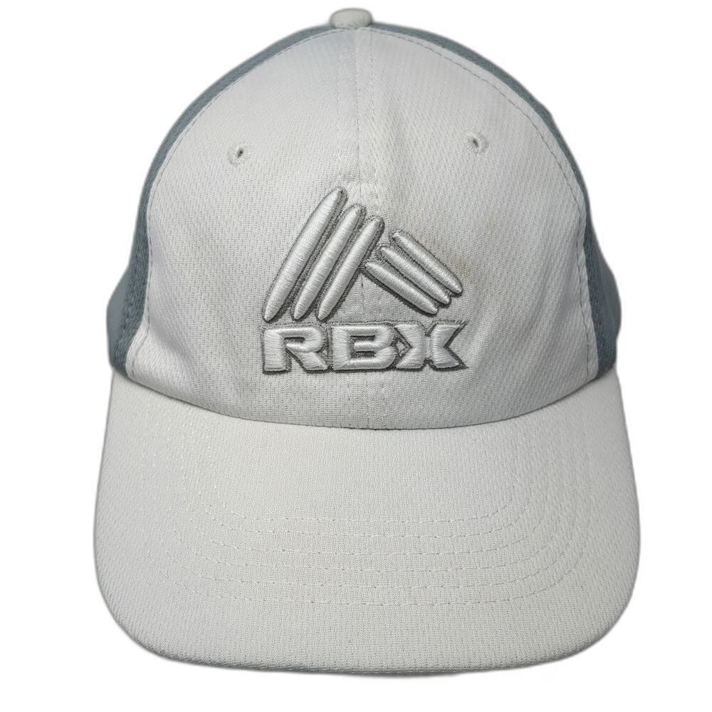 RBX Baseball Cap White Gray One Size Athletic Mesh Strapback Embroidered Logo